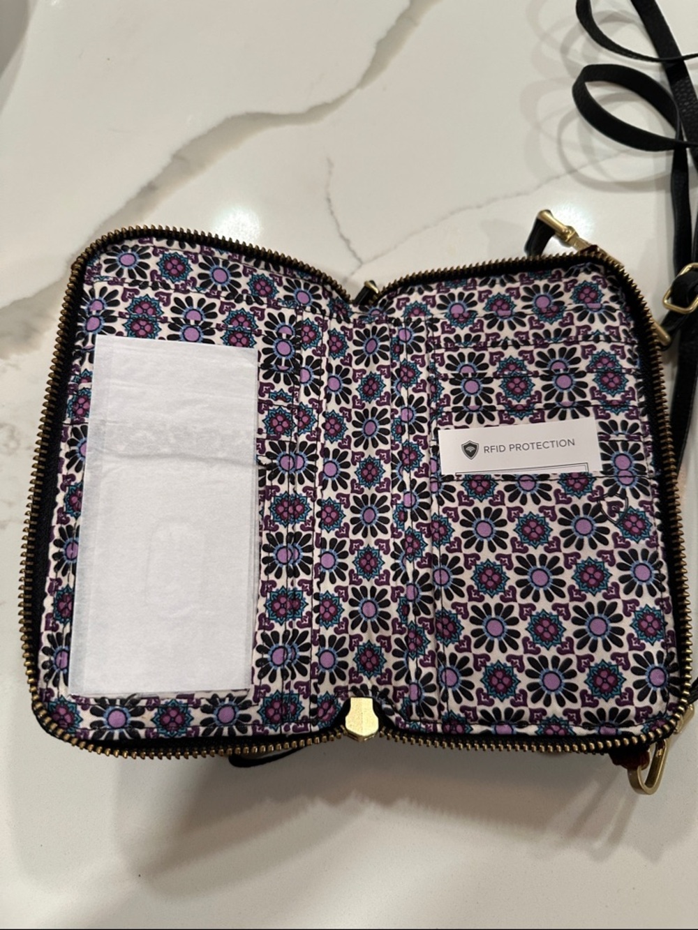 Vera Bradley Quilted Velvet Crossbody in Burgundy - Picture 4 of 6